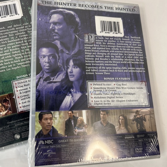 GRIMM Seasons 1, 2 & 3 DVD TV Series - Complete (1-3) Season Movie Universal NBC - Picture 4 of 5